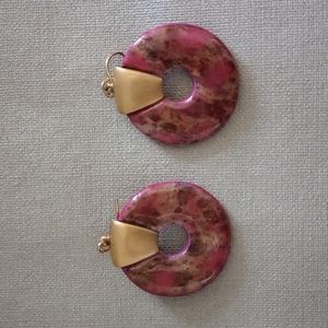 Chico's two-tone Round Dropped Metal Pierced Earrings